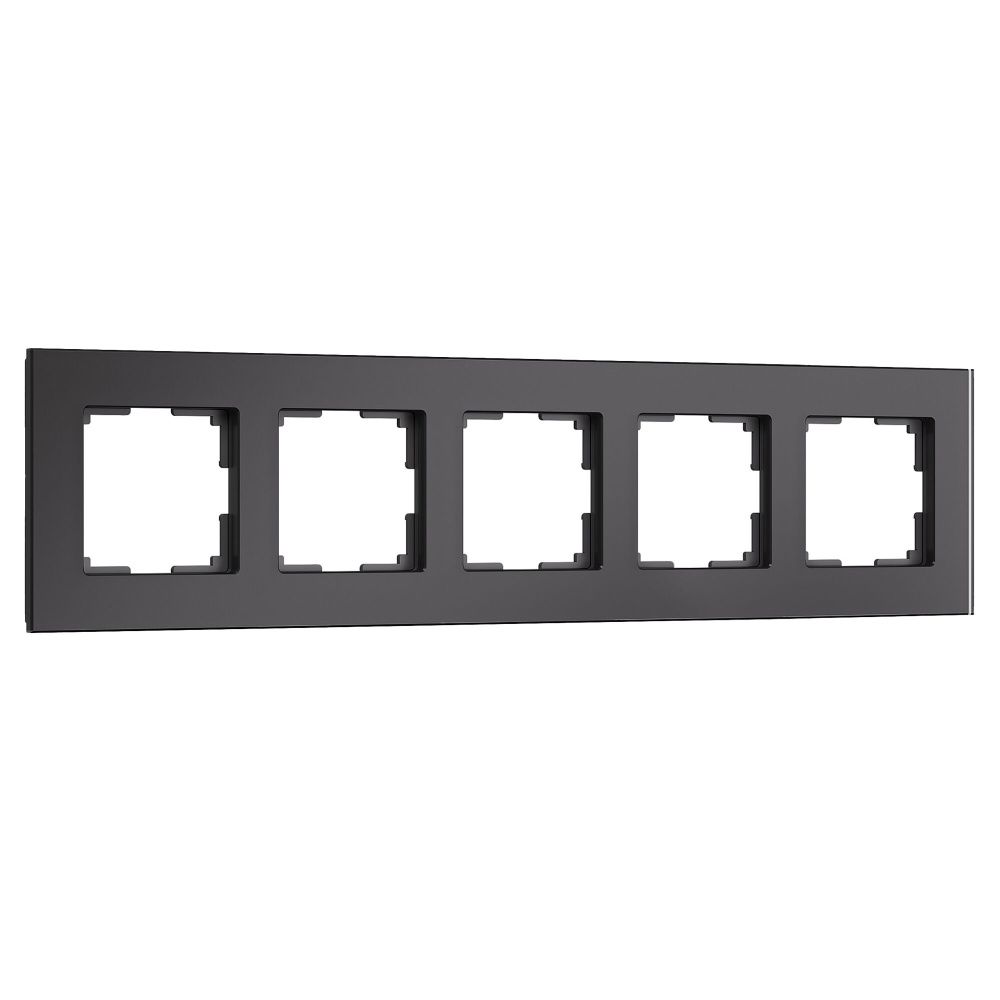 W0053108 Рамка на 5 постов Senso, черный, стекло soft-touch Werkel, 4690389214288