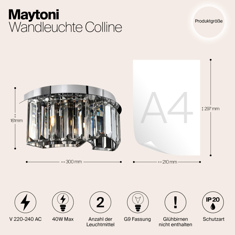 Настенное бра Maytoni Colline MOD083WL-02CH, хром