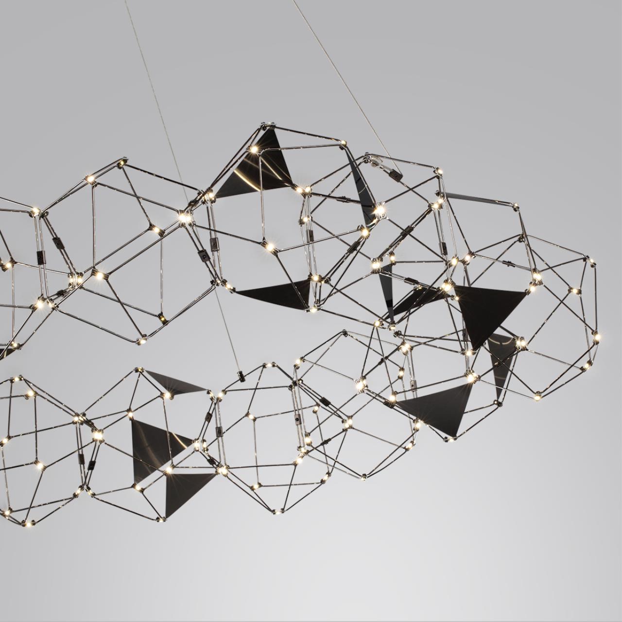 Светильник 106 см, 68W, 4000K, Odeon Light Trellis 5087/68L, черный хром