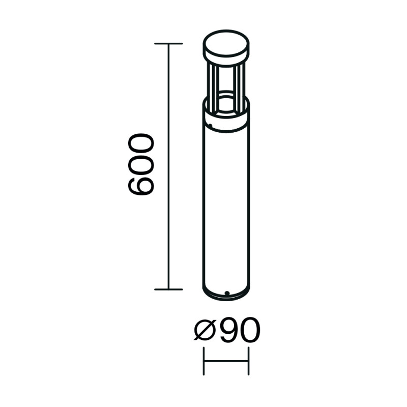 Садово-парковый светильник 9*60 см, LED, 9W, 3000К, Maytoni Vint O458FL-L9GF3K серый