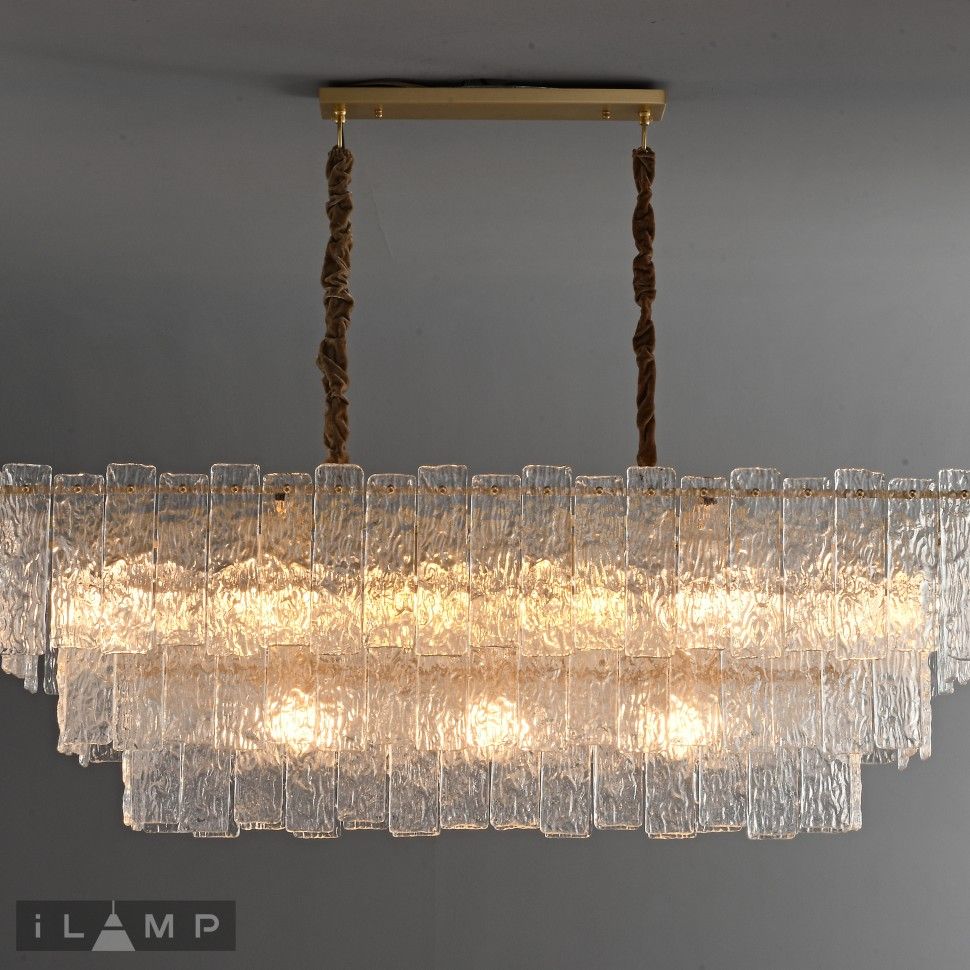 Подвесной светильник 120*40*55-145 см, 9*Е14*540W, K, iLamp Manhattan P6315-1200 BR, Латунь