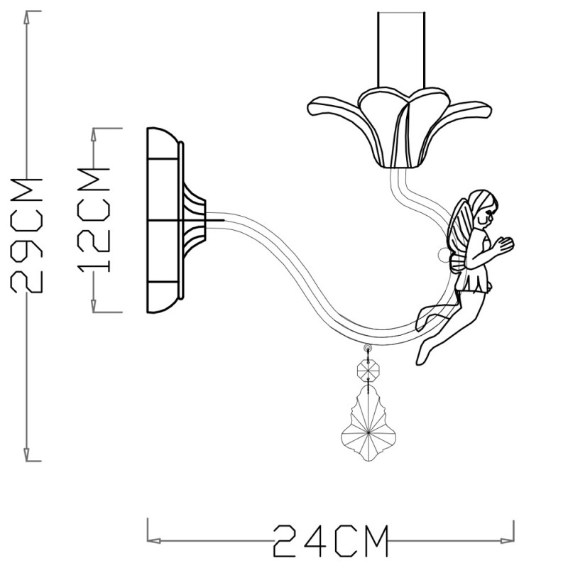 Бра Arte lamp Angelina A5349AP-1WH белый