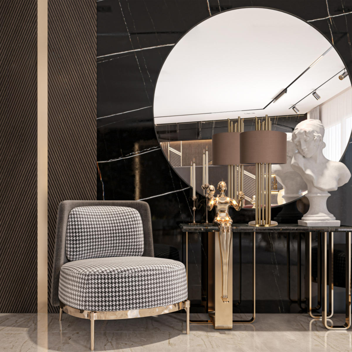 Настольная лампа 40*93 см, 1*E27*40W LOFT IT Empire 10284 золото