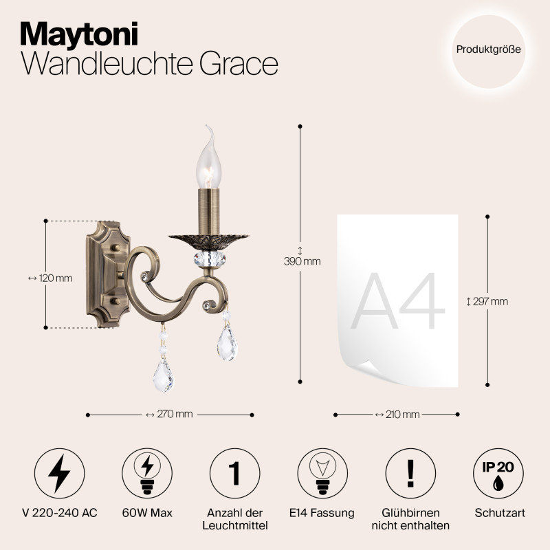 Бра Maytoni RC247-WL-01-R Бронза
