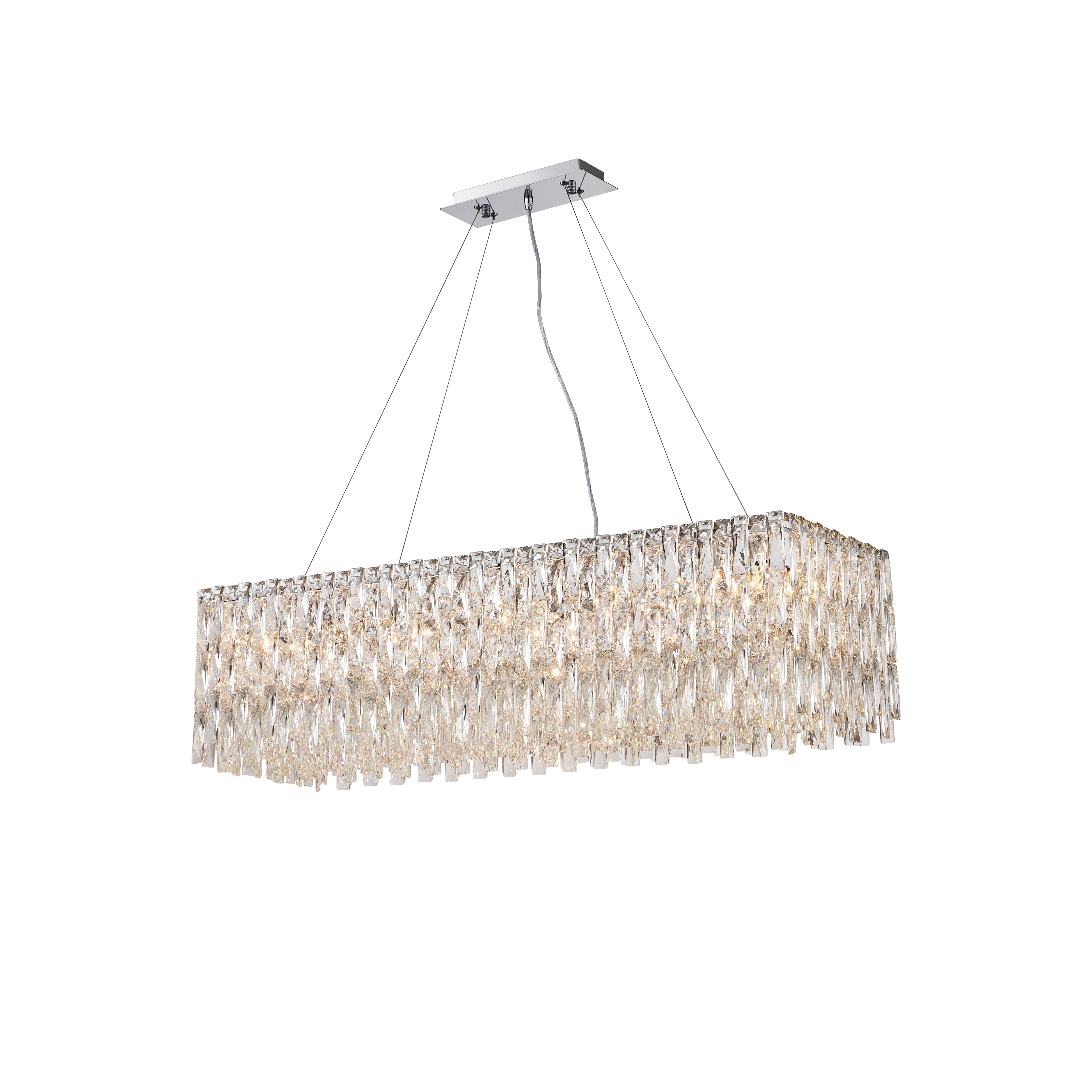 Люстра 1000*300*250, 10*E14, 40W NewRgy Cristallo M33-L1000*W300*H250 CHROME, Хром