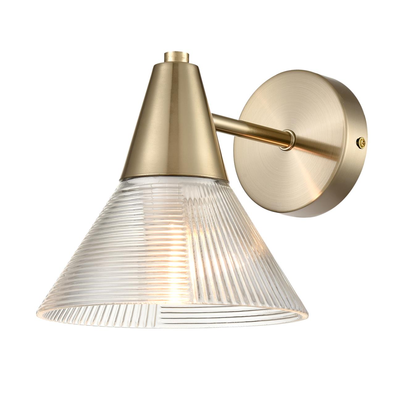 Бра 17*17,5 см, 1*E27 Lumion CORNE 6596/1W латунь титаниум, прозрачный