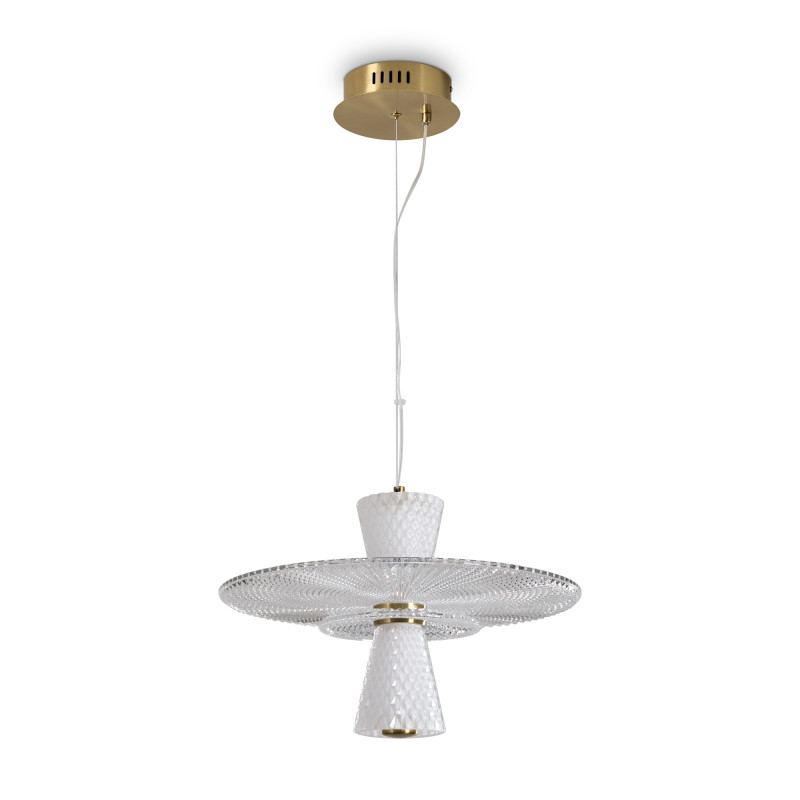 Подвесной светильник 50*50*231,5 см, LED, 8W, 3000К, Freya Grail FR6183PL-L4BS1 латунный