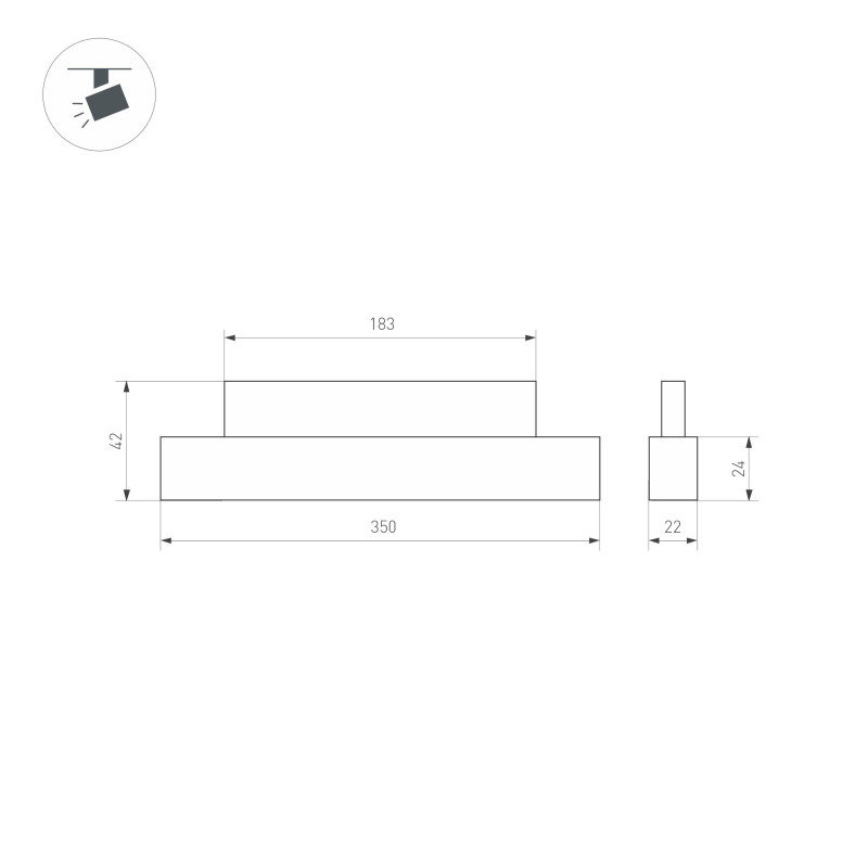 Светильник на шине Arlight 049589 35,2*2,2*4,2 см, 12W, белый (теплый)K,