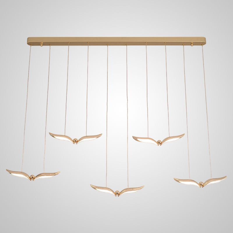 Подвесной светильник FLYER MORE L150 150*6*120 см, 5*LED*6W, 4000K, ImperiumLoft flyer-more01, Латунь