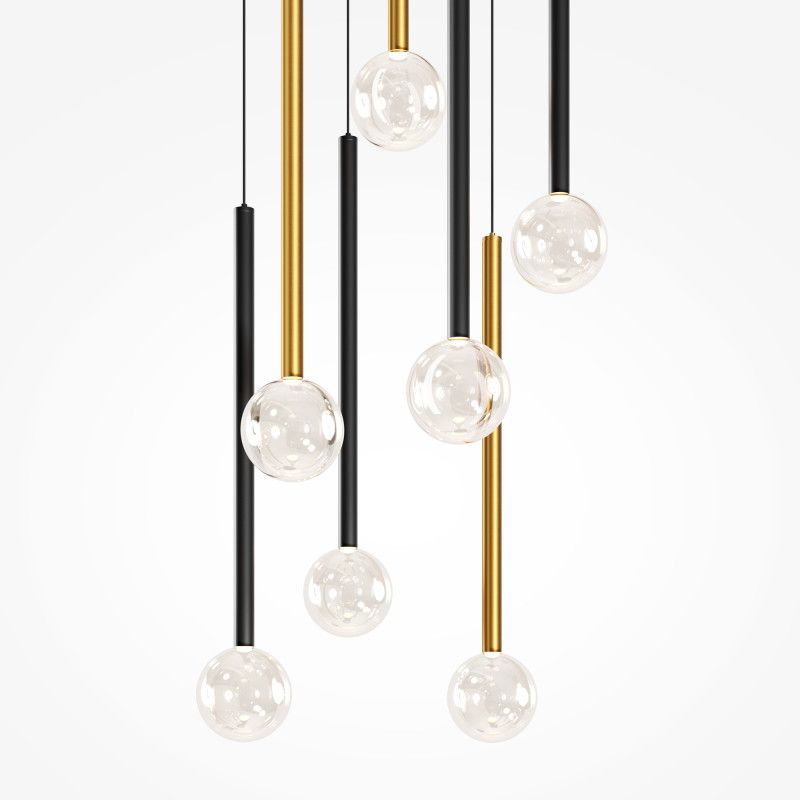 Каскадная люстра 42*42*360 см, LED*23W, 3000K, Maytoni Bubble Dream MOD383PL-L20BBS3K, черный