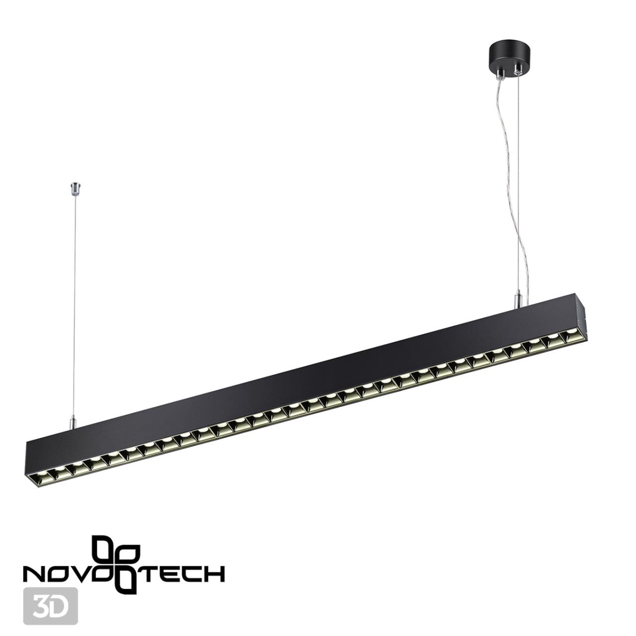 Светодиодный светильник 80 см, 30W, 4000K, Novotech Iter 358876, черный