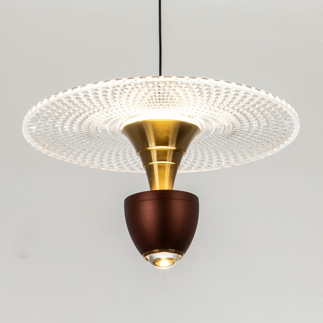 Подвесной светильник 30*30*130 см, LED 20W, 4000K, Латунь,Красный LED4U L8709-3 RED