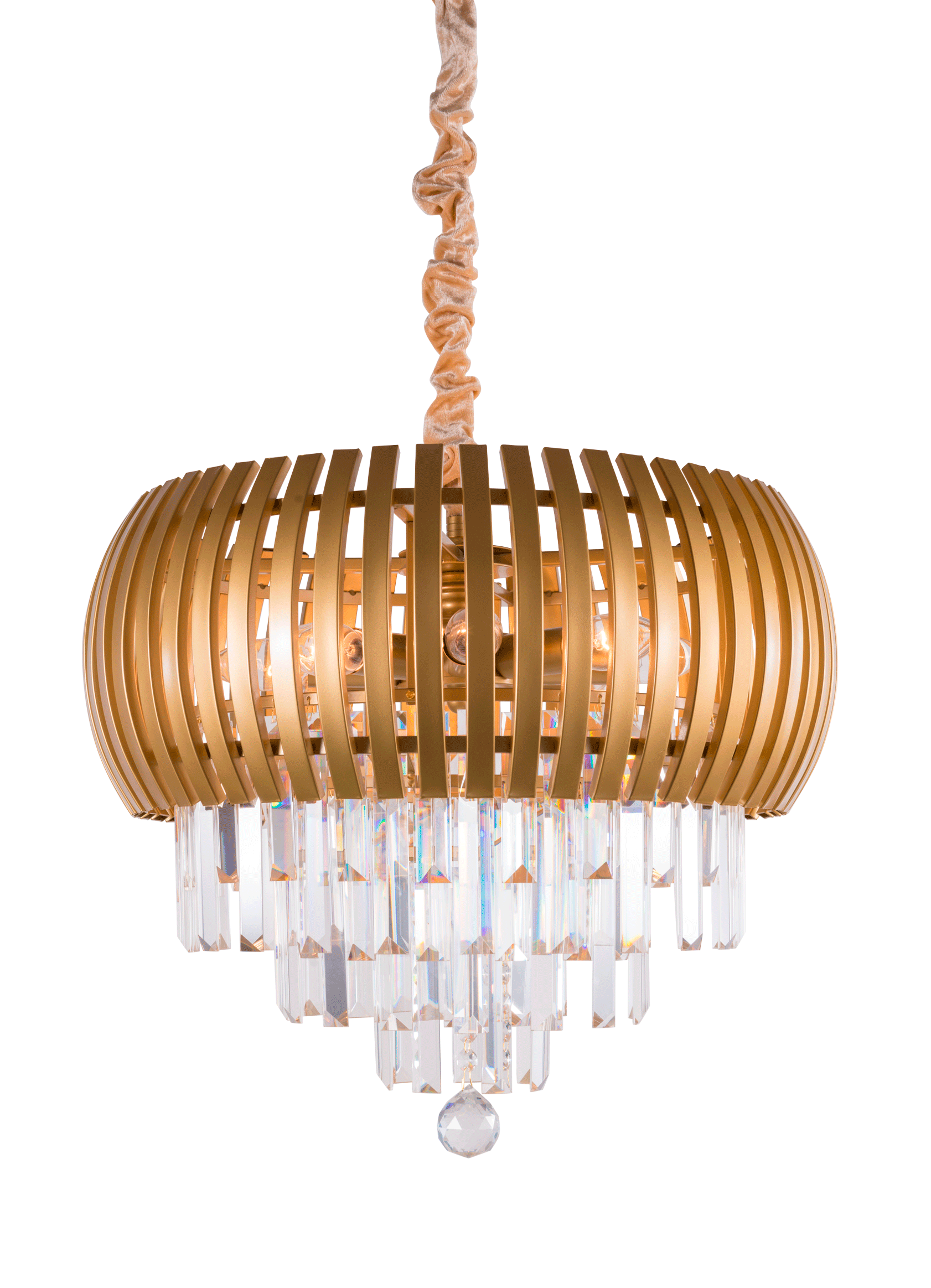 Люстра 500*500, 8*E14, 40W NewRgy Cristallo 2413A/8A SP BRS, SP BRS