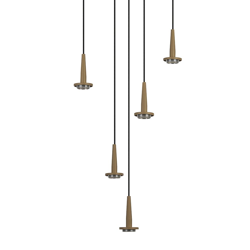 Люстра подвесная 35*200 см, 5*LED*5W, 3000K, Mantra Andromeda MAN8932, золотой