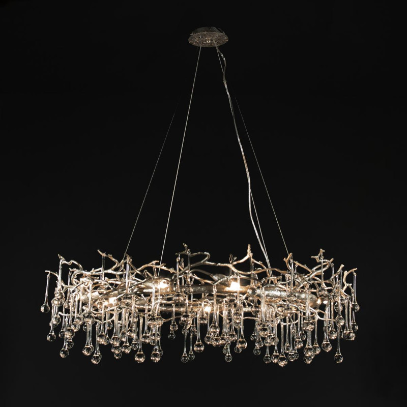 Люстра *100 см, 10*G9*W, Loft It 10068/1000 SG Bijout, Золото с серебром