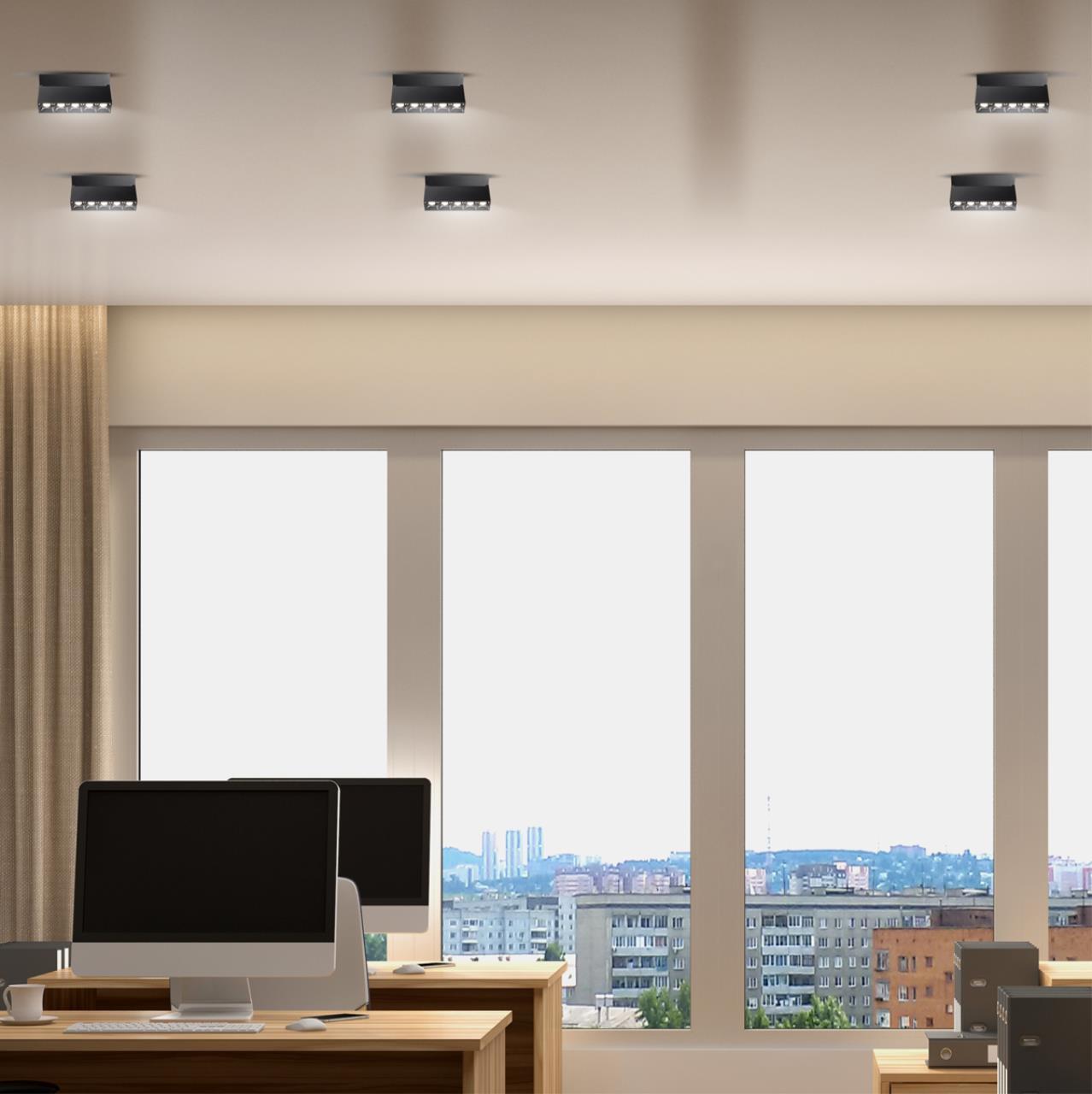 Светильник 14*6 см, LED 13W, 4000K Novotech Eos 358323, черный