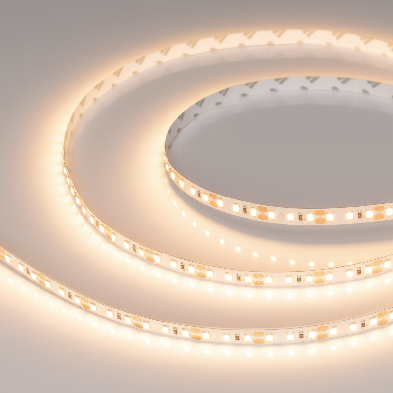 Лента RT-A120-8mm 12V Warm3000 (14.4 W/m, IP20, 2835, 5m) (Arlight, Открытый) 024340(2). Цена указана за 5 метров. Продается кратно 5 метрам.