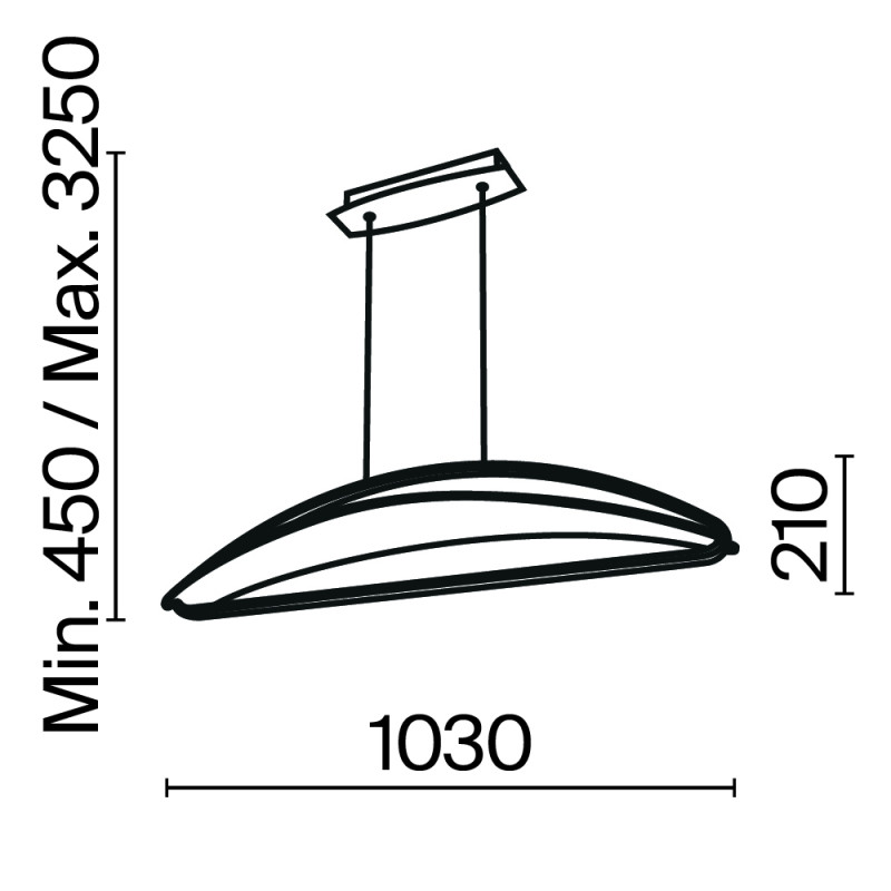 Подвесной светильник 103*25*325 см, LED, 34W, 3000К, Maytoni Breeze MOD281PL-L34BS3K латунный