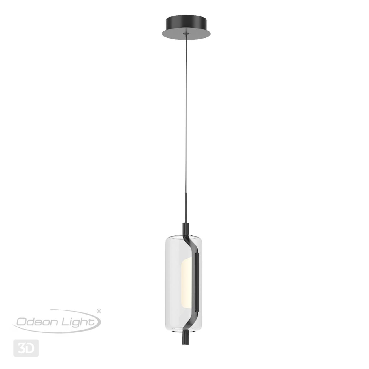 Светодиодный светильник 12 см, 10W, 3000K, Odeon Light Kavia 5003/10L, черный