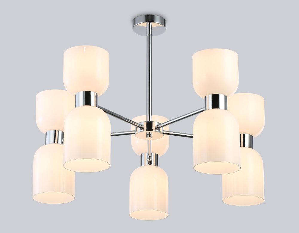 Люстра на штанге **30-51 см, 10*E14*40W, K, Ambrella Light High Light LH56083, хром