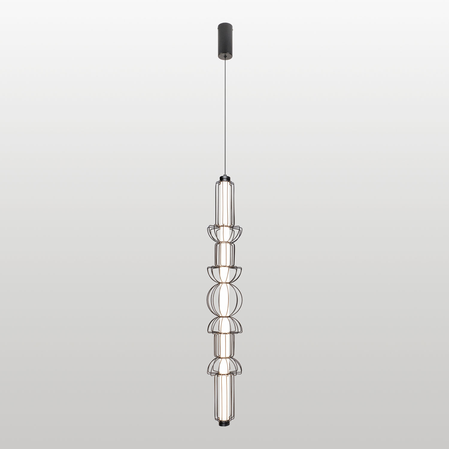 Линейно-подвесной светильник 107*25-170 см, 1*LED, 17W, 3000K, Lussole Howard LSP-7349, черный