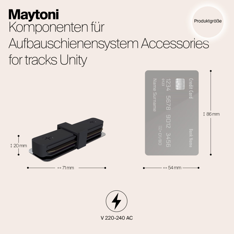 Коннектор прямой Maytoni Track TRA001C-11B, черный