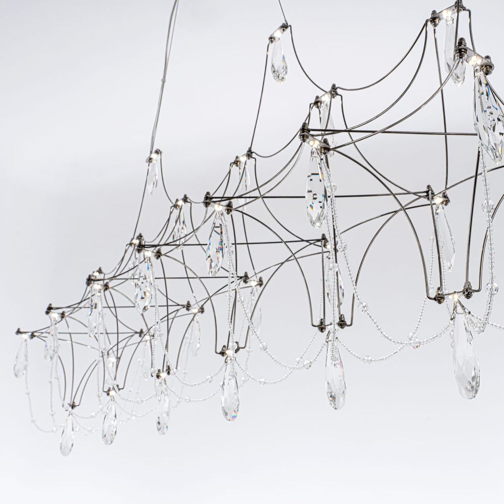 Подвесная люстра 120x25x110см, LED, 28Вт, 3000 / 6000K, Modelux ML.5603.1200P СН Хром