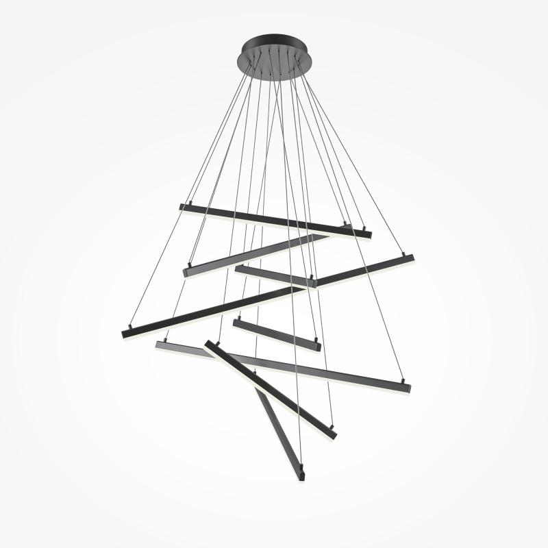 Каскадная люстра 101*101*320 см, LED, 90W, 3000К-4000К, Maytoni LINE  MOD016PL-L96BK черный