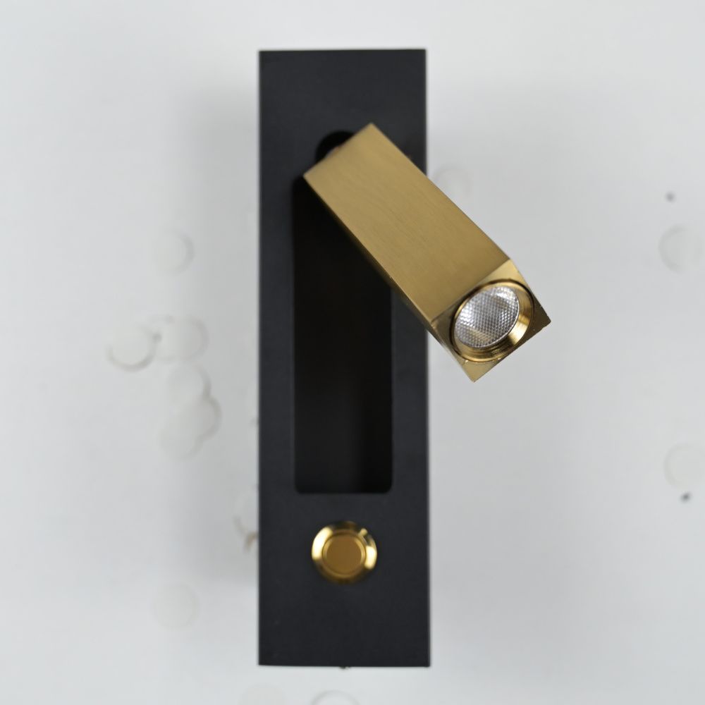 Бра Chelsom WALL LED DOCK BRASS 17*5*17 см, 1*LED*3W, 4000K, ImperiumLoft 2000000118499, Латунь, Чёрный