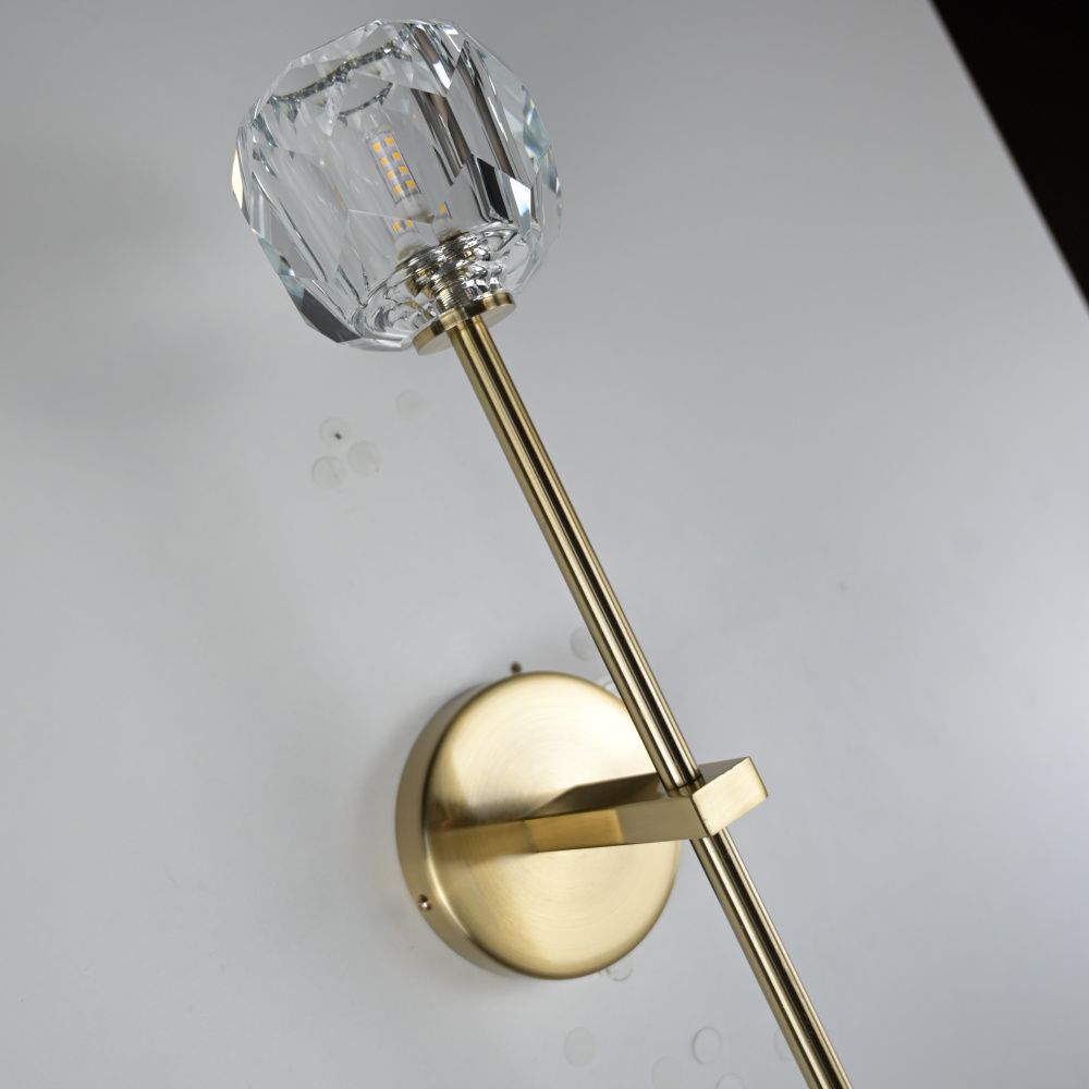 Бра Boule de Cristal Long Sconce Brass 45*11*45 см, 1*G9*40W, ImperiumLoft 44.305, Чёрный, Латунь