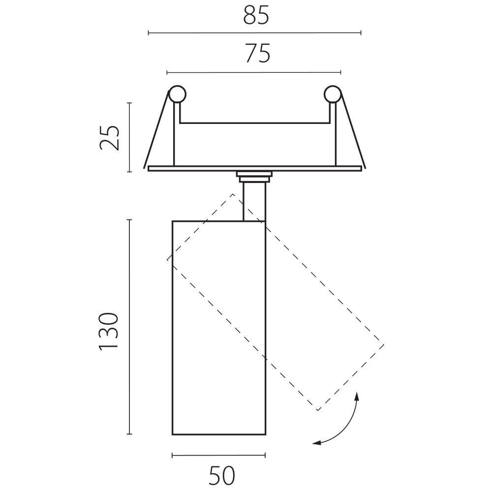 Светильник встраиваемый *5*13 см, *12W, 2700-4200-6000K, Lightstar Canno Pro C4126RS, Белый