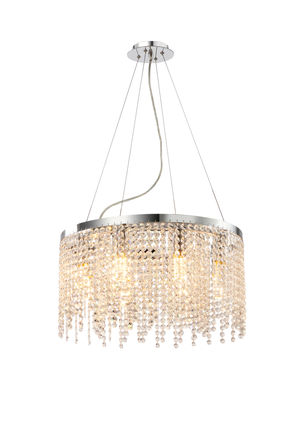 Люстра 600*250, 8*E14, 40W NewRgy Cristallo NW065-ф600*H250 CHROME, Хром