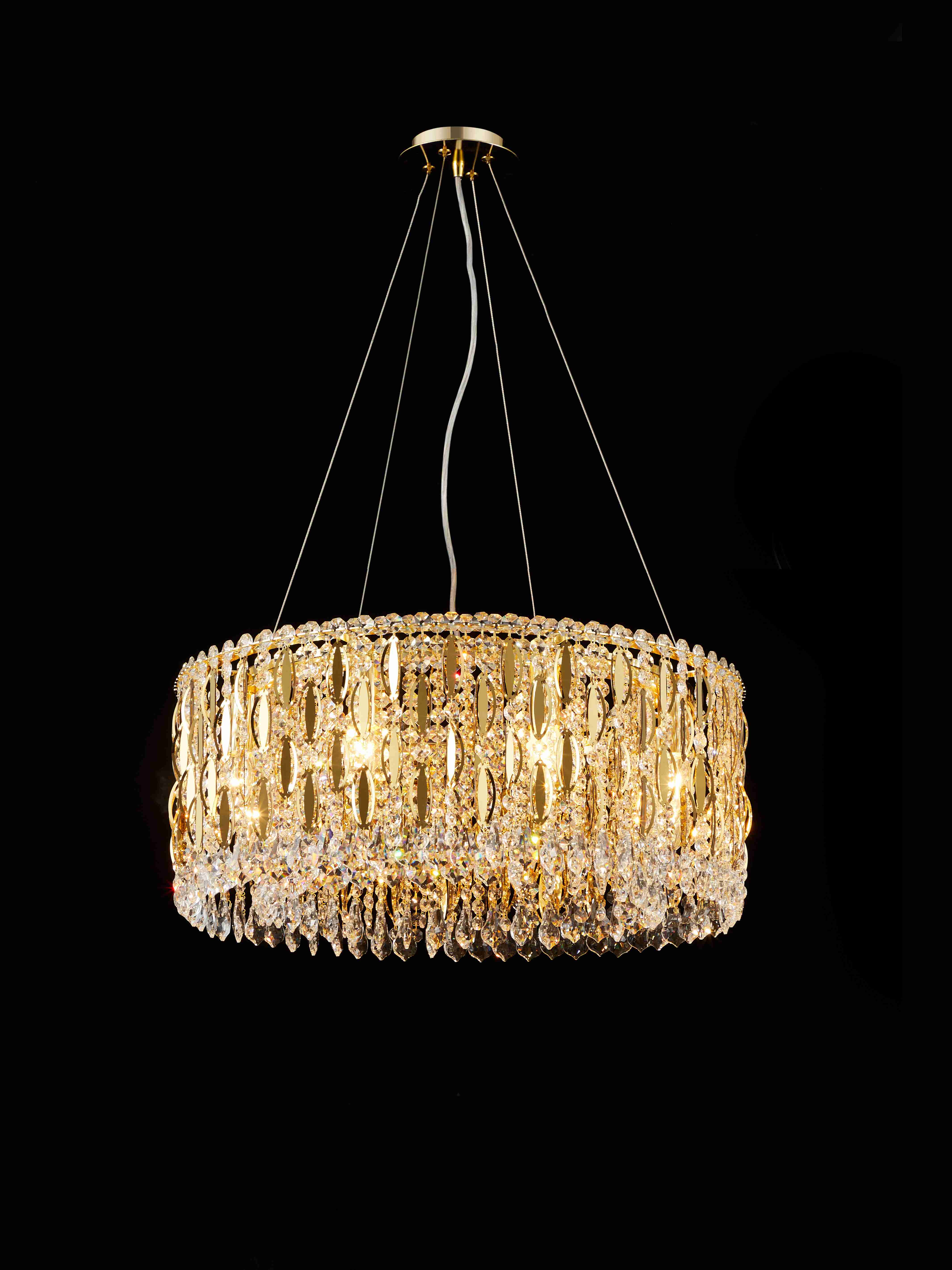 Люстра 600*250, 8*E14, 40W NewRgy Cristallo M27-ф600*H250 H GOLD, H GOLD