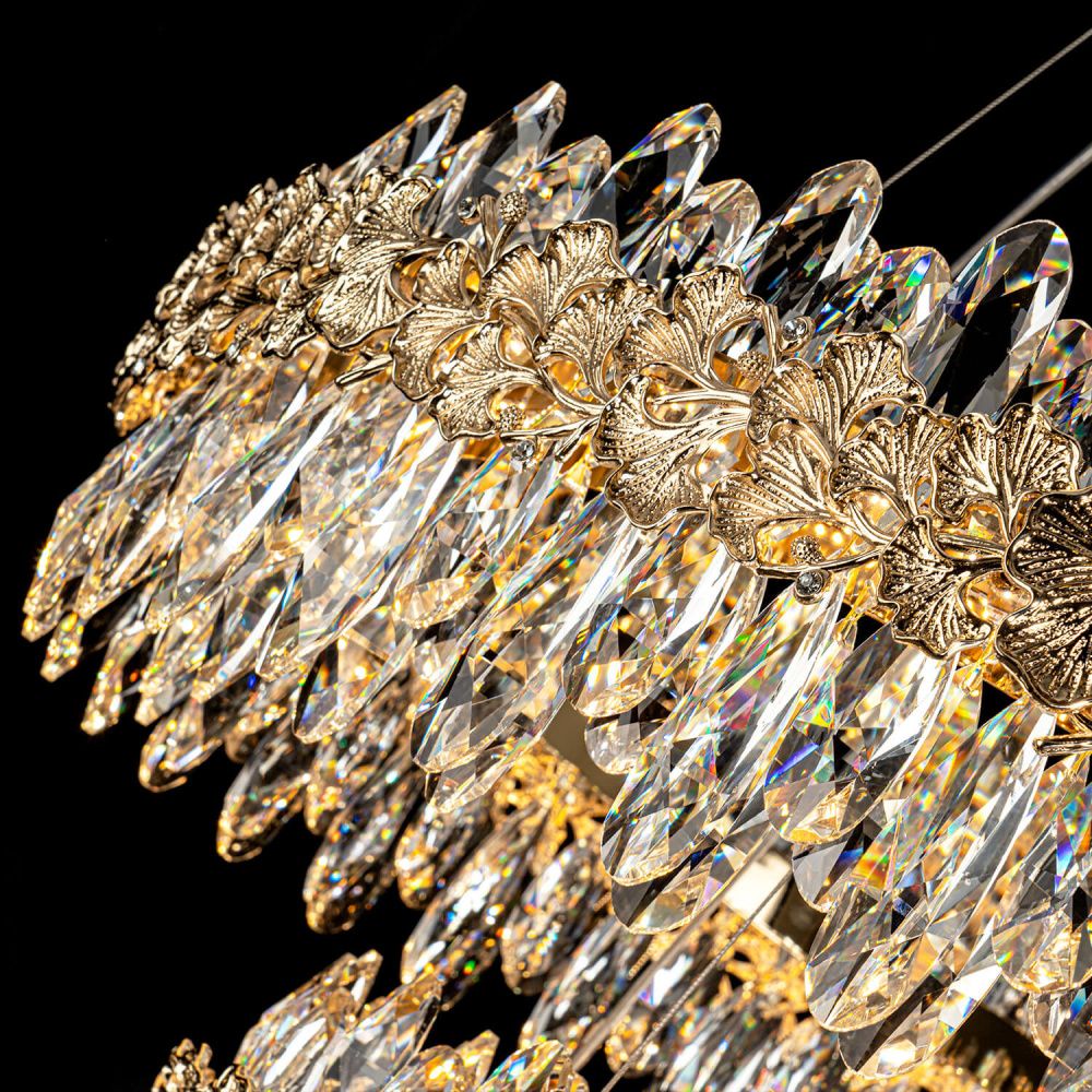 Люстра *80/50*20-160 см, *LED*130W, 3000-6000K, MODELUX  ML.9888.800.500 GD, Золото