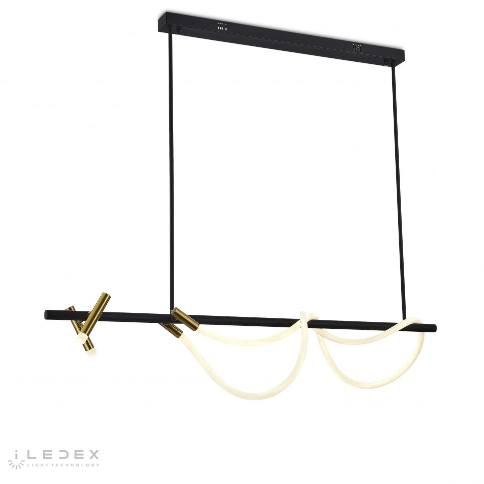 Подвесной светильник 120-100 см, LED*36W, 4000K, iLedex Cross 2314-1200 SB, Песчаный черный/Латунь