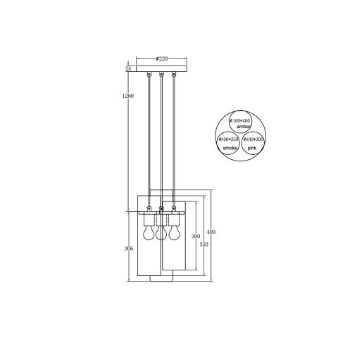Подвесной светильник Vele Luce Miele VL2092P03 черный, диаметр 22 см