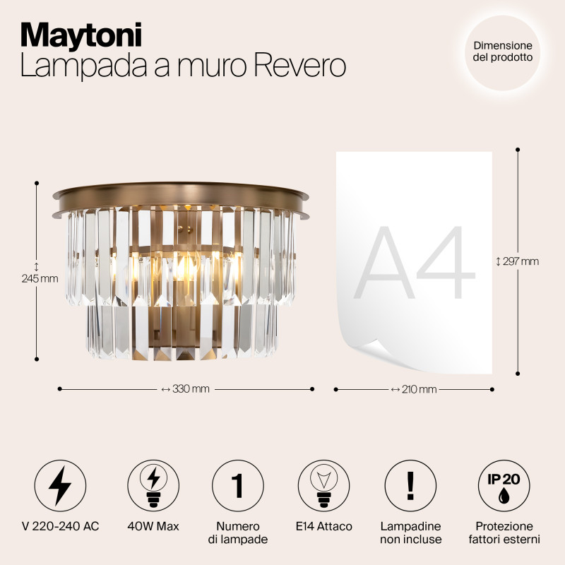 Бра Maytoni Revero MOD085WL-01BS, латунь