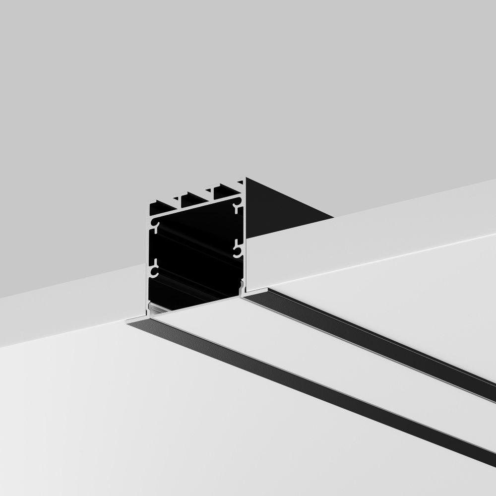 Алюминиевый профиль встраиваемый с накладным фланцем 50x35 (Черный, 2 м), ALM-5035T-B-2M 632012, 200*5*4 см, Maytoni  632012, Черный