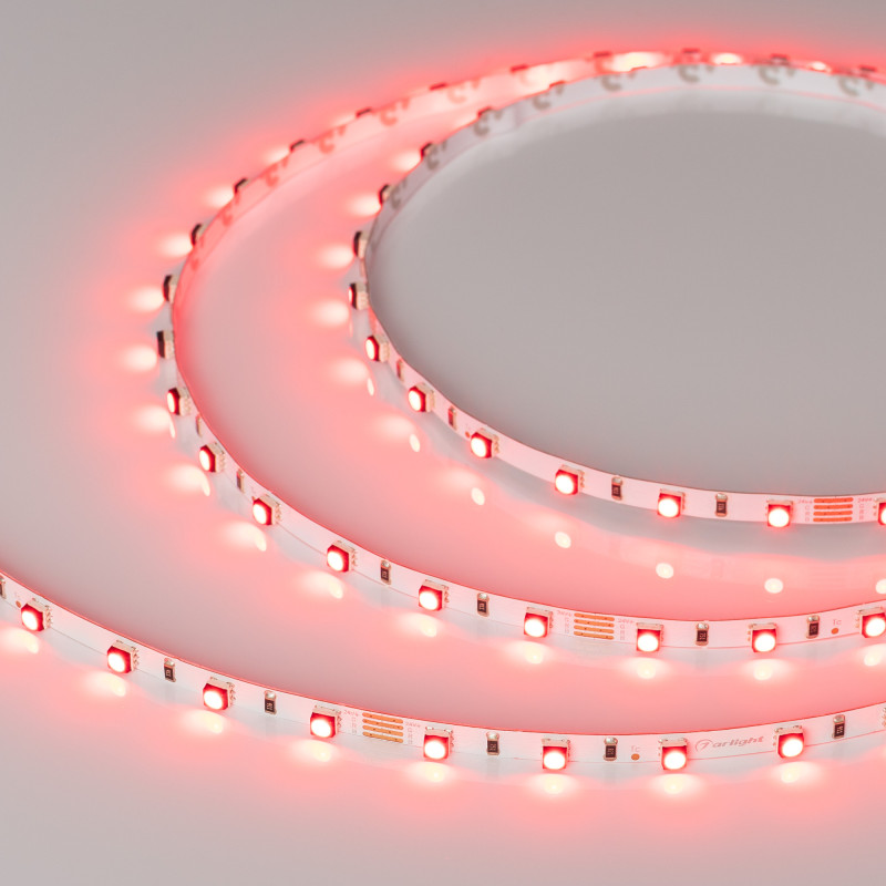 Лента MINI-F60-5mm 24V RGB (6 W/m, IP20, 3535, 5m) (Arlight, узкая) 025706(2). Цена указана за 5 метров. Продается кратно 5 метрам.