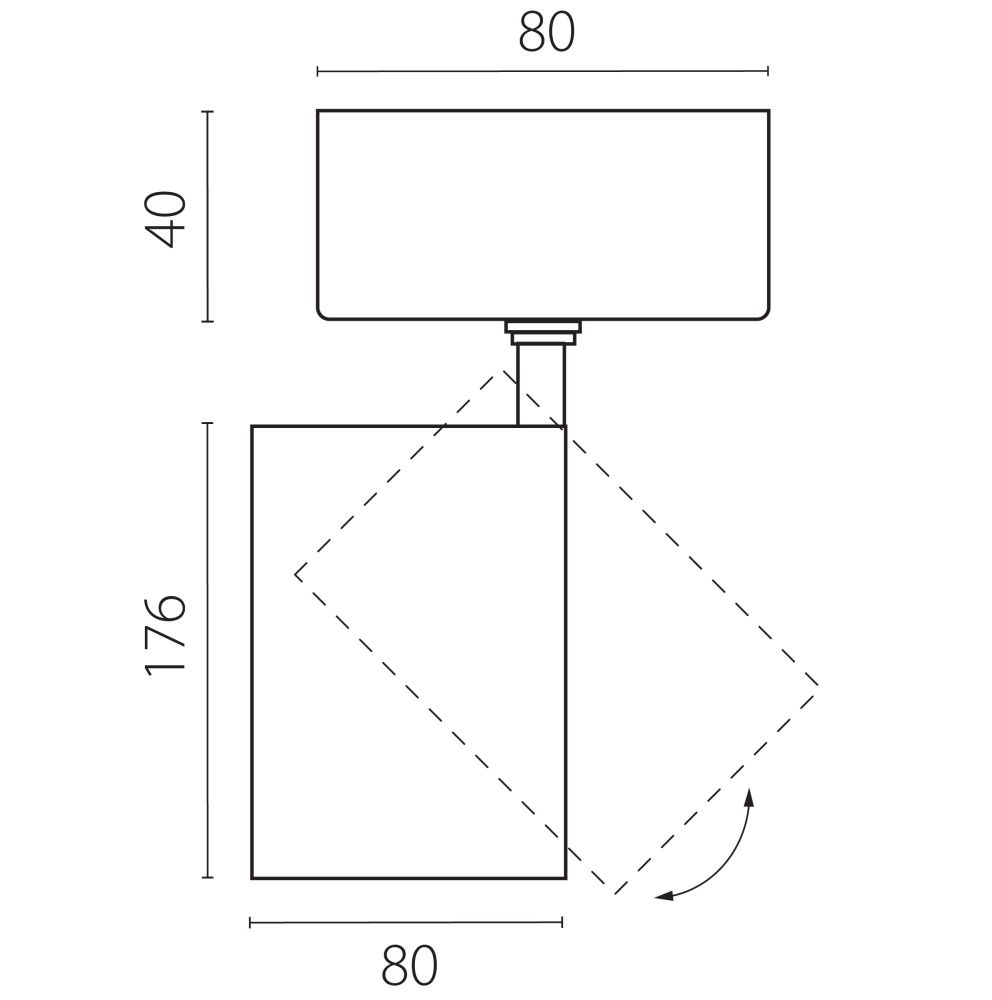 Светильник накладной c адаптером *8*17,6 см, *30W, 2700-4200-6000K, Lightstar Canno Pro C4307SO, Черный