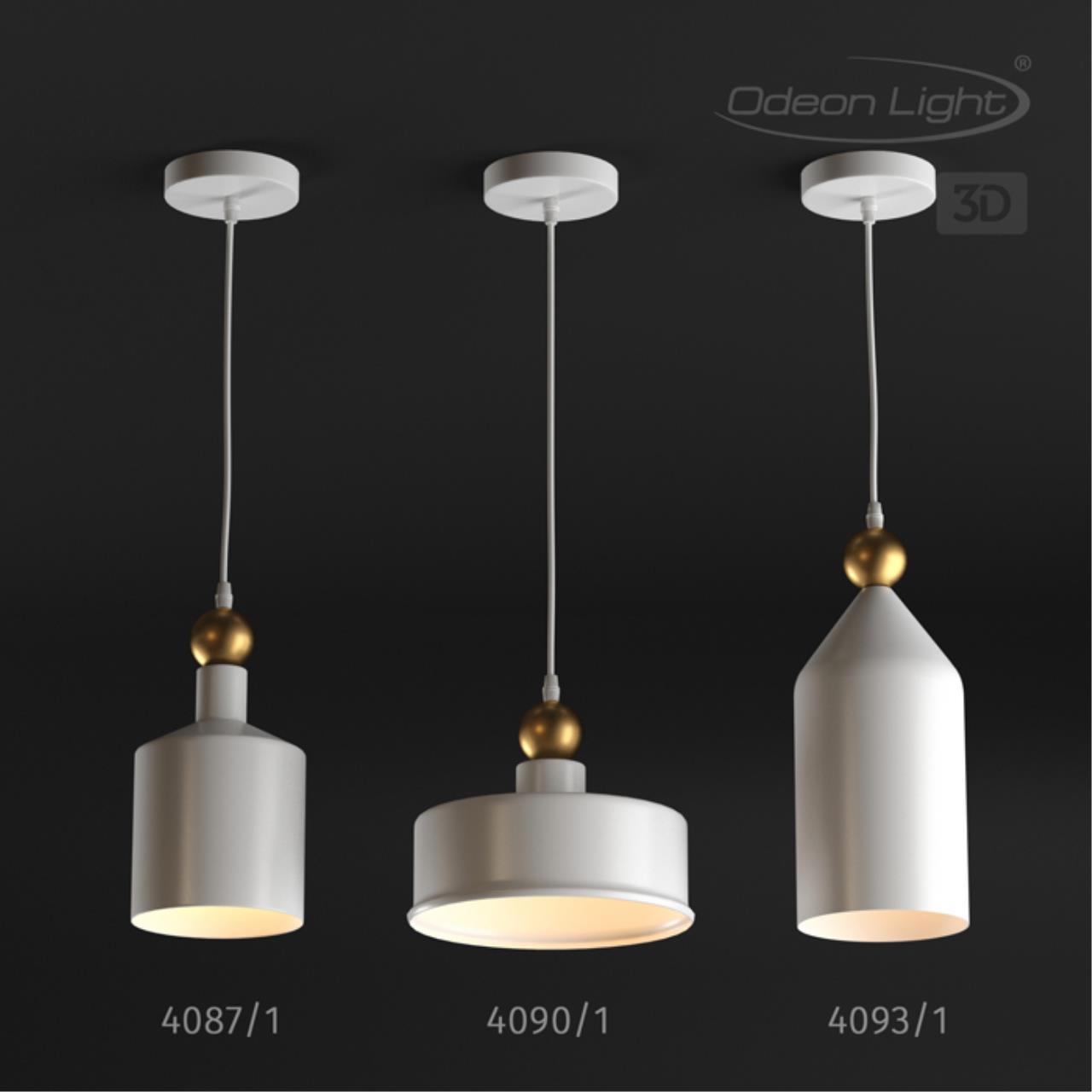 Подвесной светильник Odeon Light Bolli 4087/1 белый, диаметр 15 см