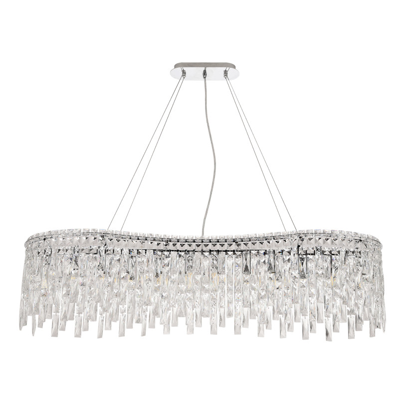 Люстра 30*120*29 см, 12*E14*40W Хром Crystal Lux ABRIL SP12 L1200 овал