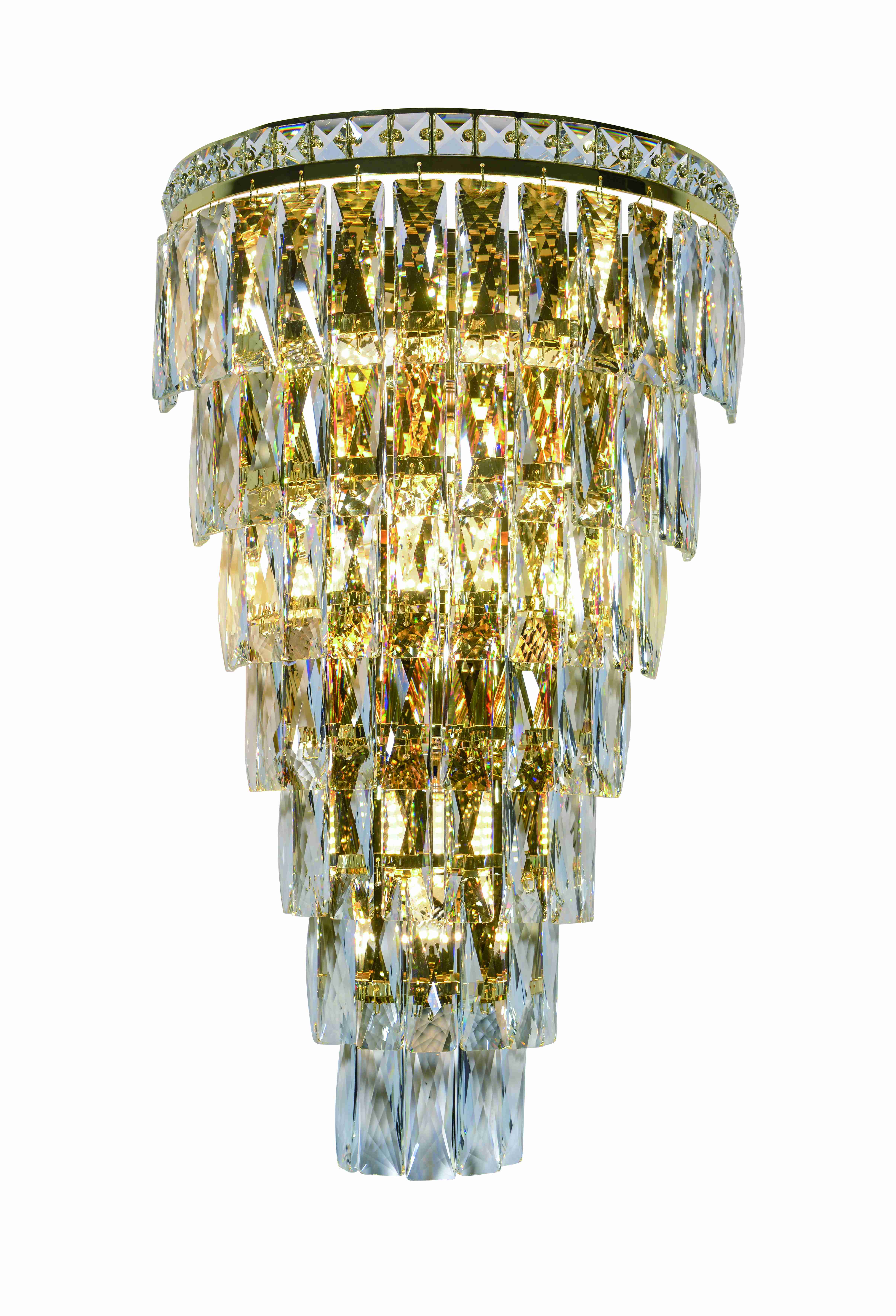 Бра 200*340*60, 6+4*E14+Led, 40W NewRgy Cristallo W2785E/6+4A GOLD+CLEAR, Золото+прозрачный