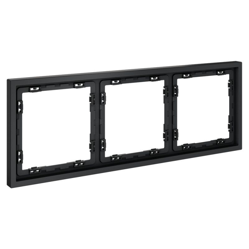 Рамка пластиковая Voltum S70 на 3 поста, графит пластик Soft touch VLS100307