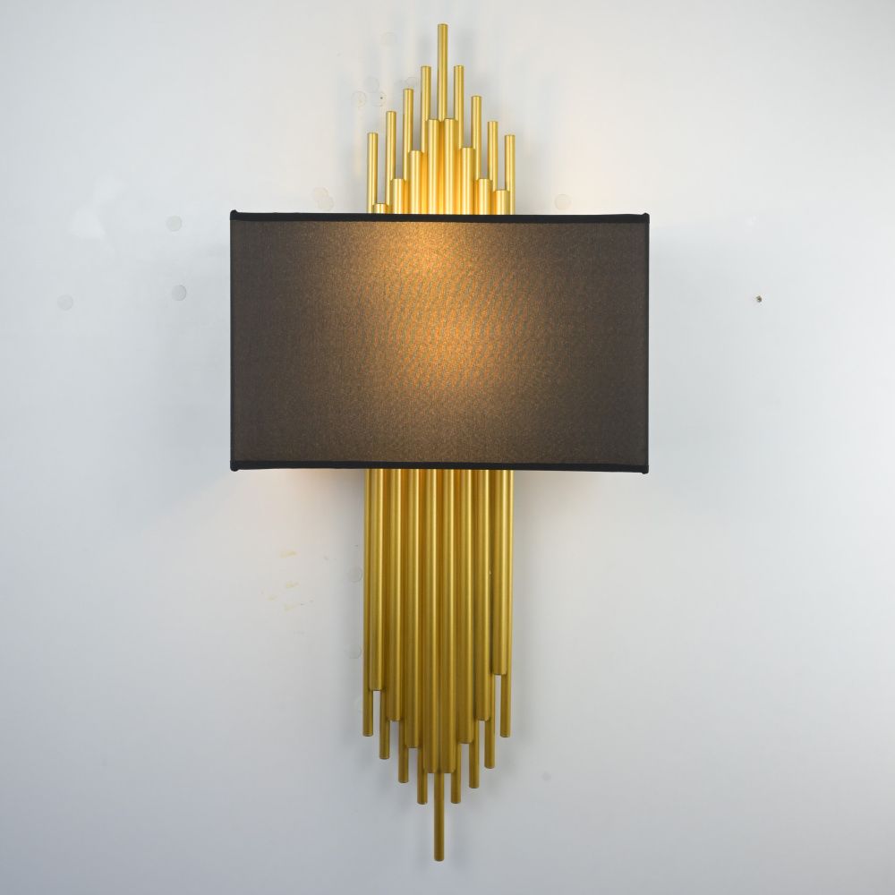 Бра Sohne CG 90-0009 FIORE Black H75 W32 32*32*75 см, 2*E14*40W, 3000K, ImperiumLoft 44.29, Золотистый