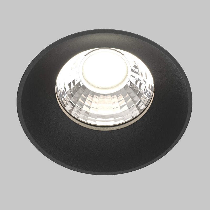 Встраиваемый светильник 7,4*7,4*6 см, LED, 12W, 4000К, Maytoni Technical ROUND DL058-12W4K-TRS-B черный