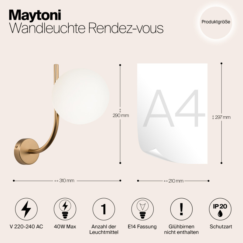 Бра Maytoni Rendez-vous MOD109WL-01BS, латунь