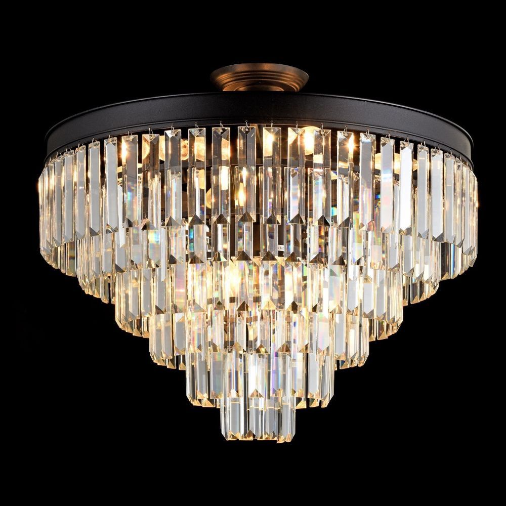 Люстра 60*60*40 см, 9*E14 Gerhort G22022/9GD+BK+CL, Золото, черный;Прозрачный