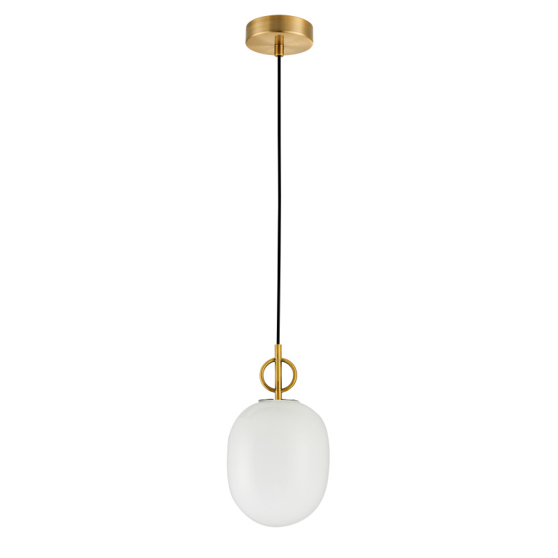 Подвес Favourite Sincera 2654-1P, D230*H460/1510, латунь, плафон из выдувного стекла белого цвета
