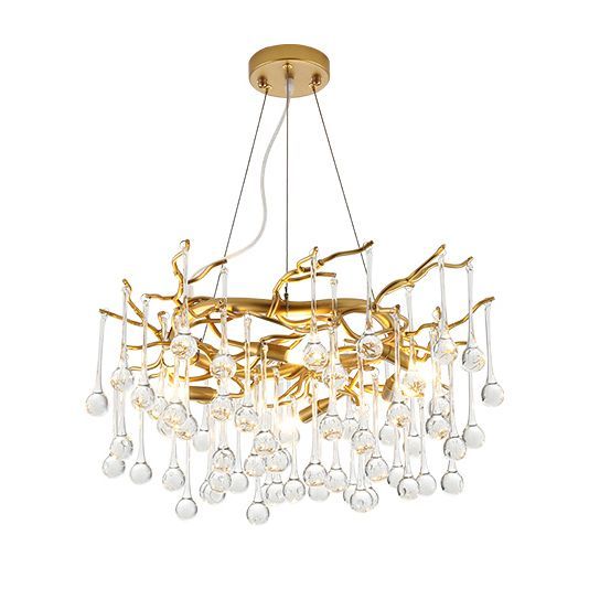 Подвесная люстра Droplet Chandelier 58*58*30 см, 6*G9*40W, ImperiumLoft 40.2697-0, Золотистый